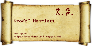 Kroó Henriett névjegykártya